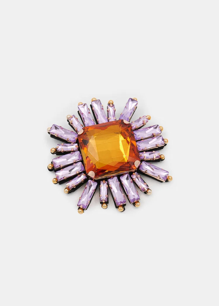 Essentiel Antwerp Lilac & Orange Large Brooch