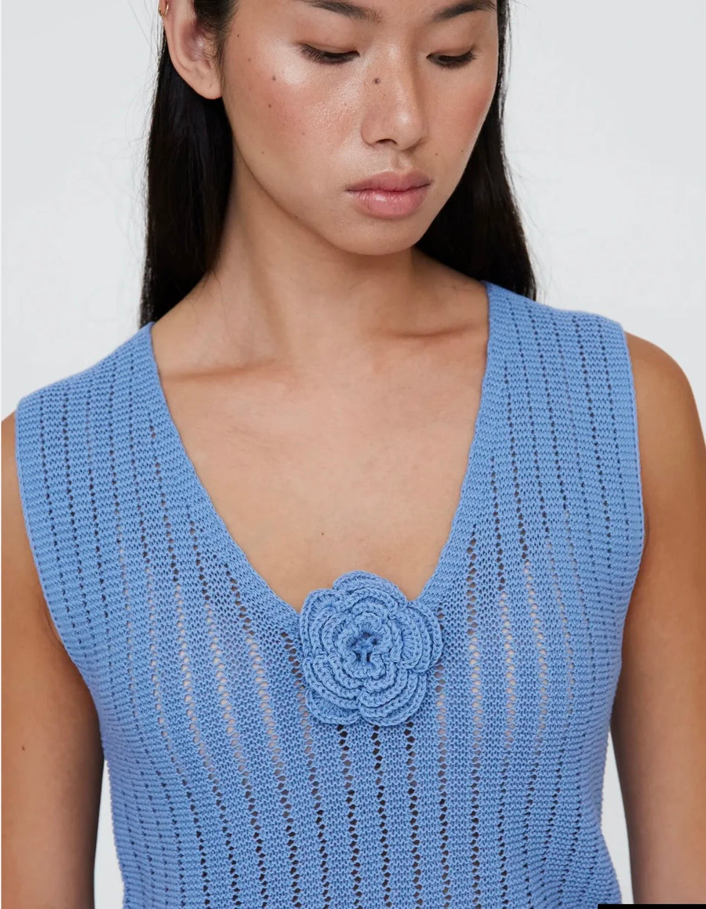 Wild Pony Wedgwood Blue Crotchet Top