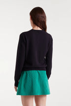 Compañia Fantastica Black Knit Cardigan with Coloured Heart Detail