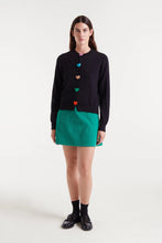 Load image into Gallery viewer, Compañia Fantastica Black Knit Cardigan with Coloured Heart Detail

