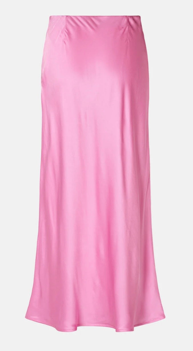 RDF Pink Satin Slip Bias Cut Skirt