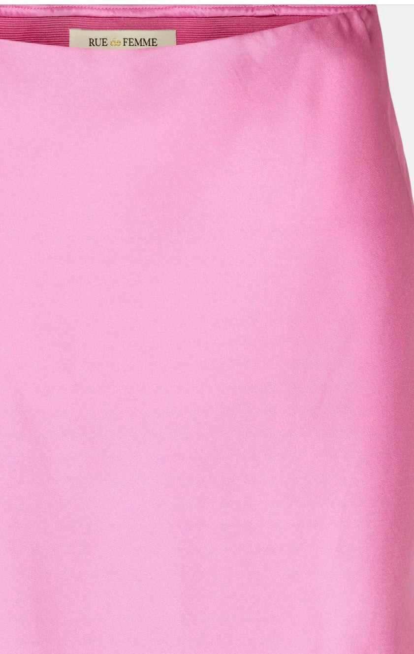 RDF Pink Satin Slip Bias Cut Skirt