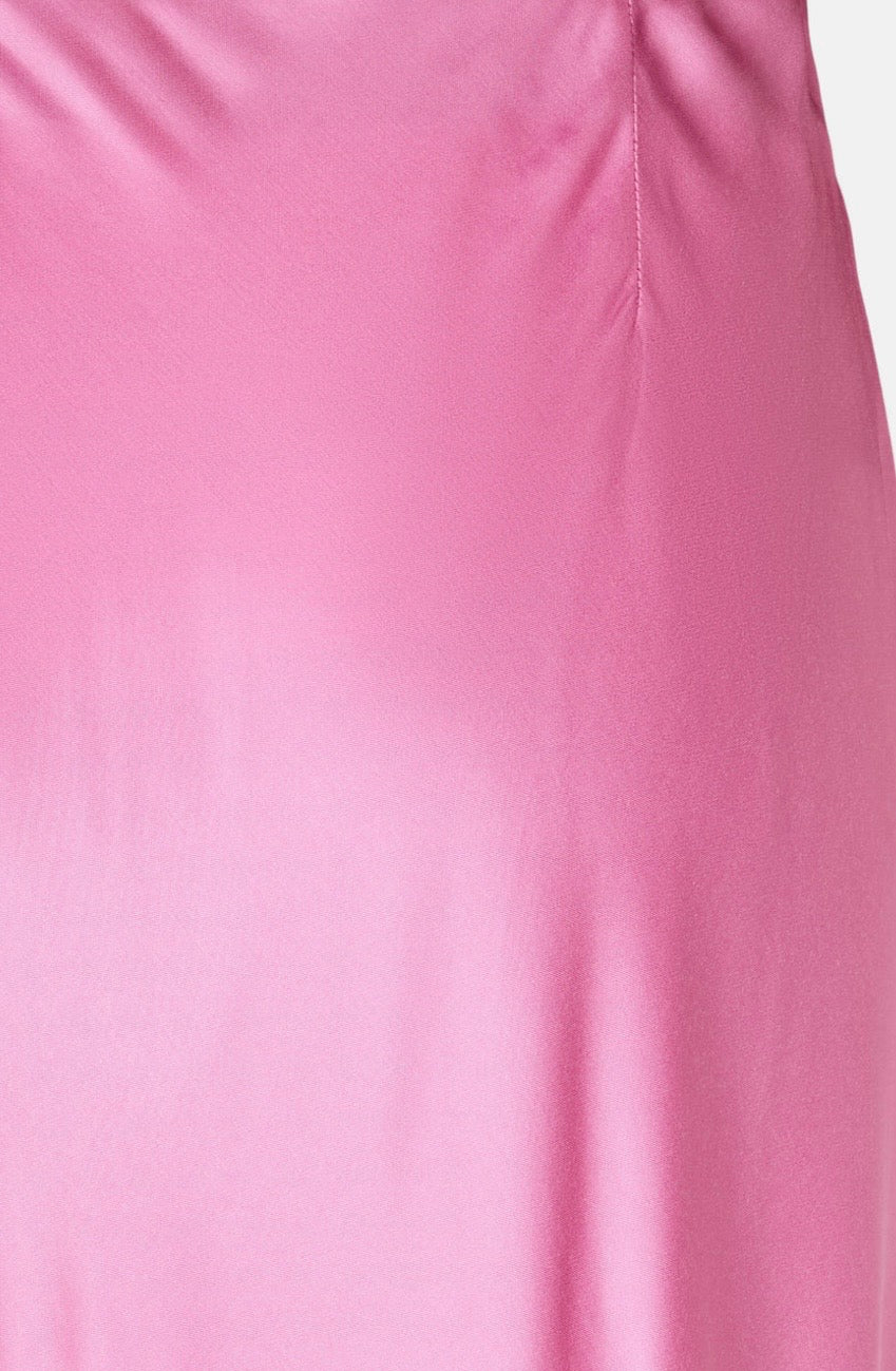 RDF Pink Satin Slip Bias Cut Skirt