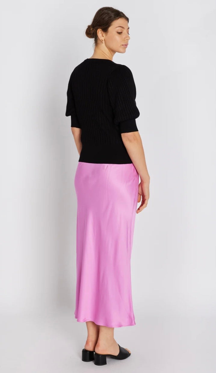 RDF Pink Satin Slip Bias Cut Skirt