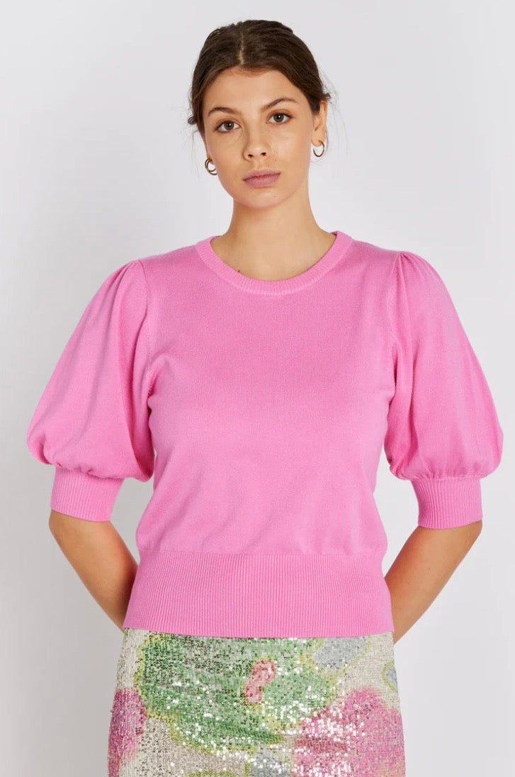 RDF Pink Fine Knit Princess Sleeve Jumper