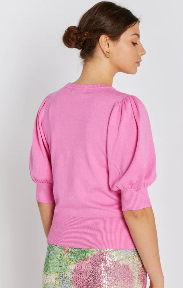 RDF Pink Fine Knit Princess Sleeve Jumper