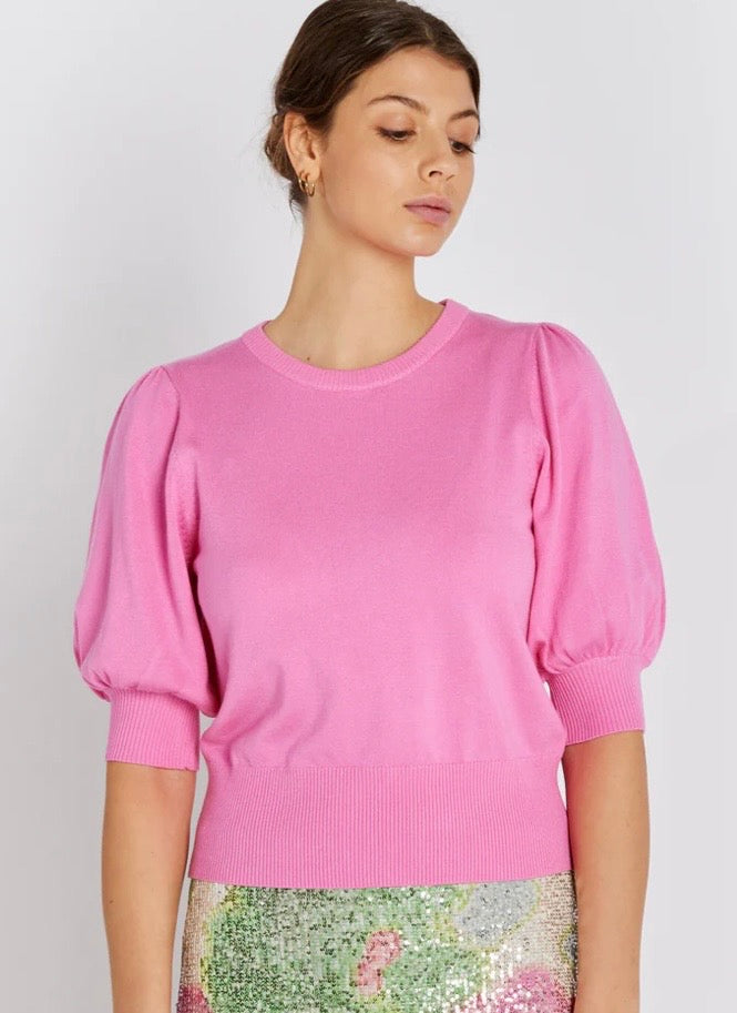 RDF Pink Fine Knit Princess Sleeve Jumper