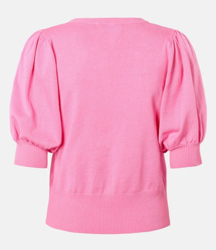 RDF Pink Fine Knit Princess Sleeve Jumper