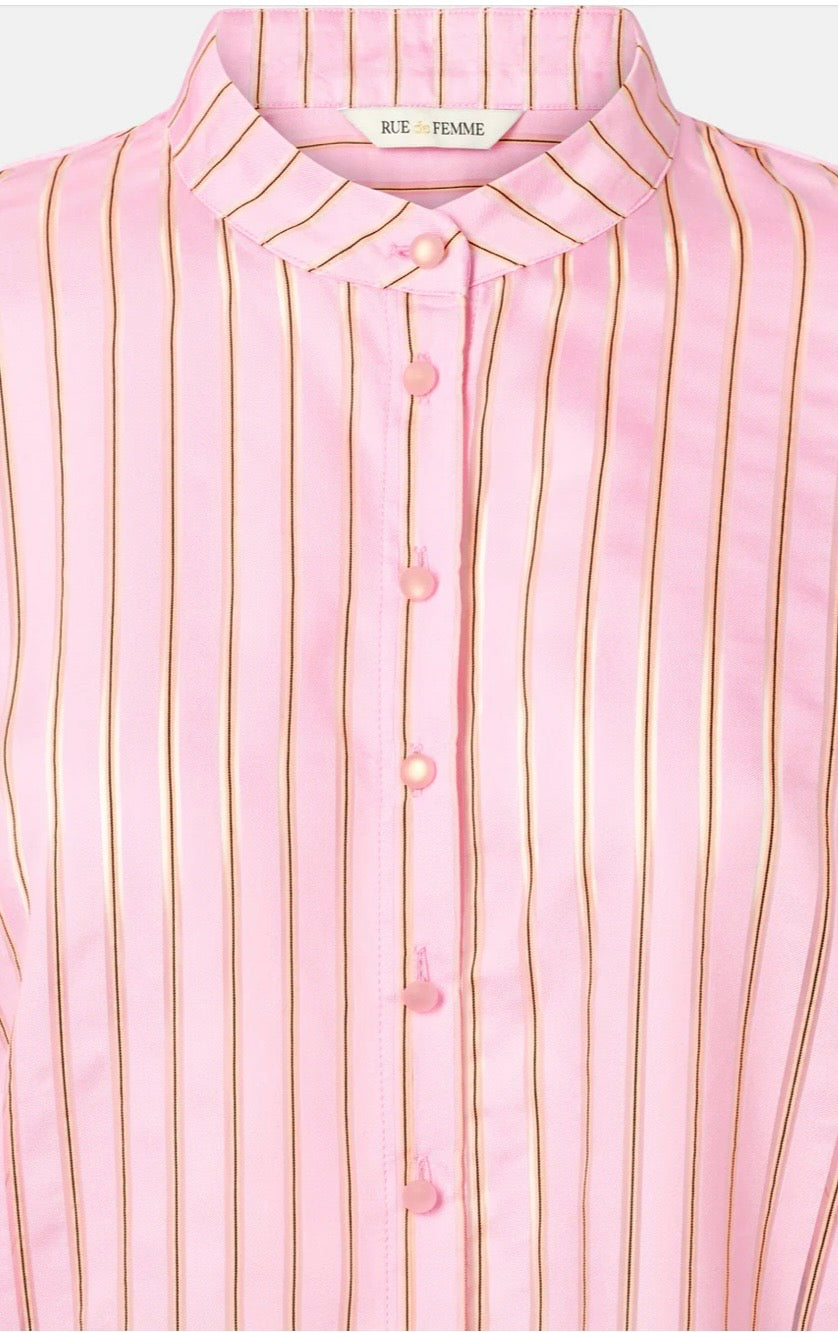 RDF Pink with Orange Stripe Puff Sleeve Shirt