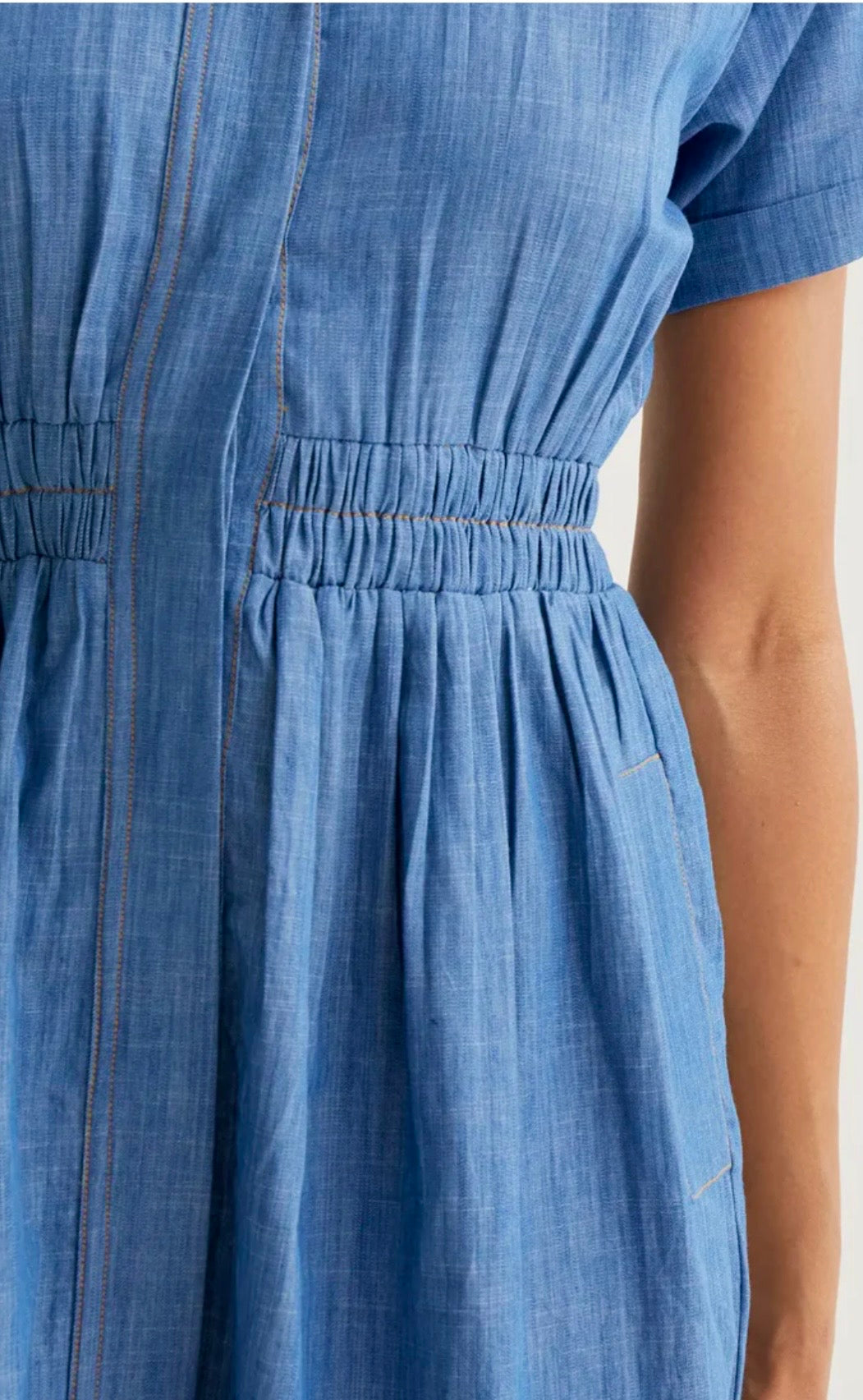 Compañía Blue Denim Wash Shirt Dress