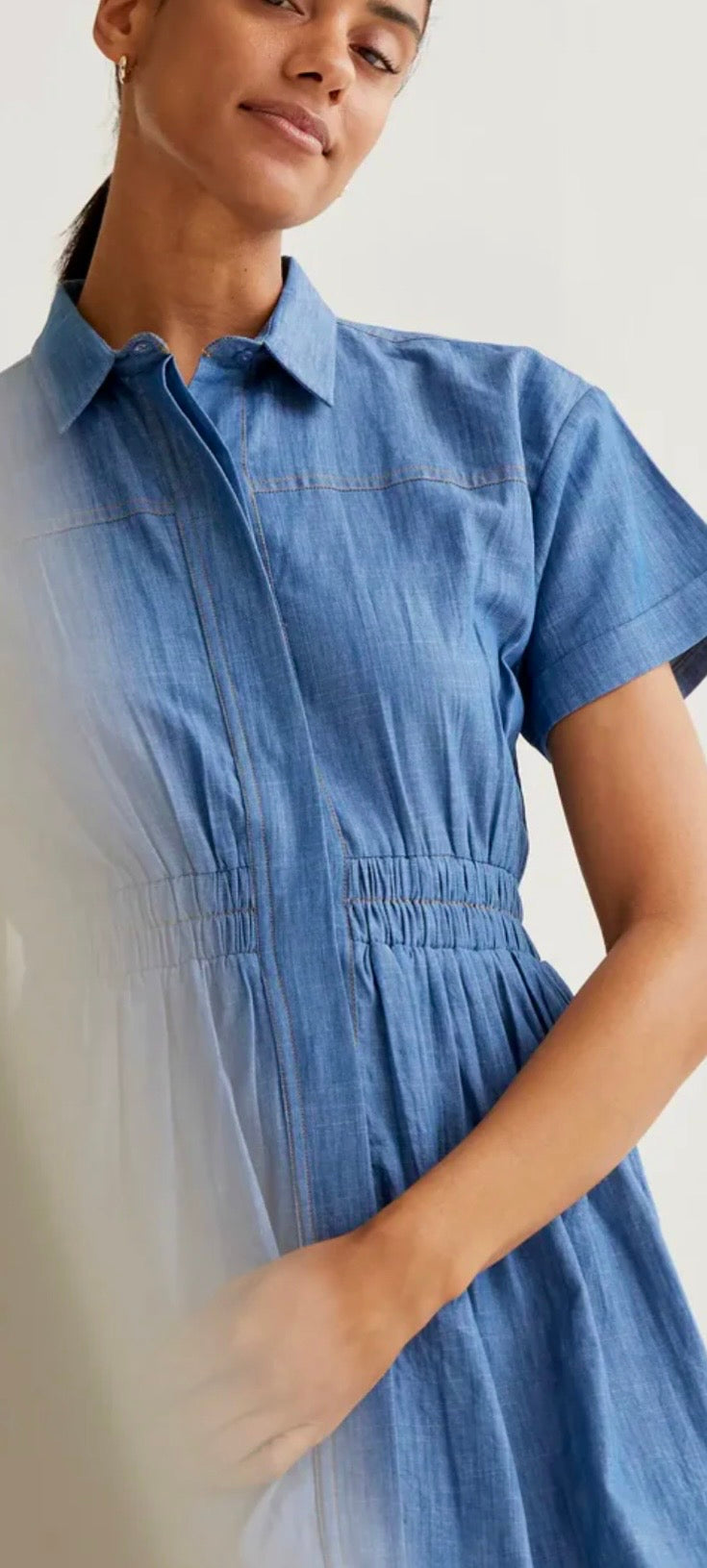 Compañía Blue Denim Wash Shirt Dress