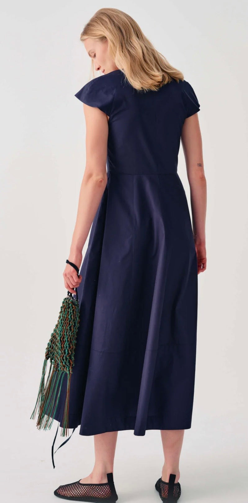 Beatrice B Navy Cotton "Dioresque" Classic Summer Dress