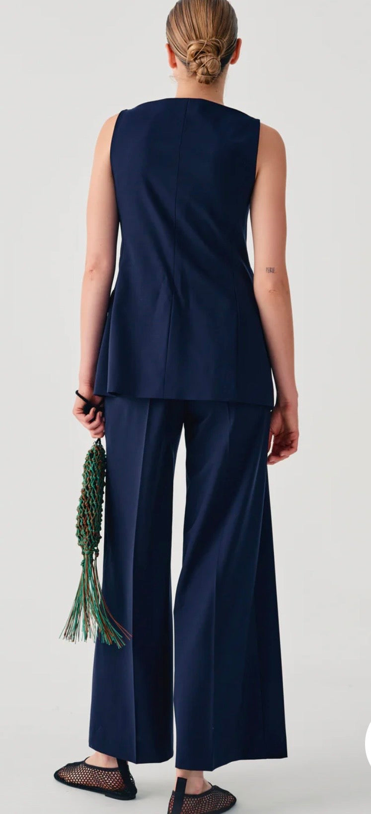 Beatrice B Navy Long Waistcoat