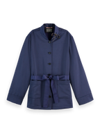 Scotch & Soda Navy Tailored Satin Blazer with Belt