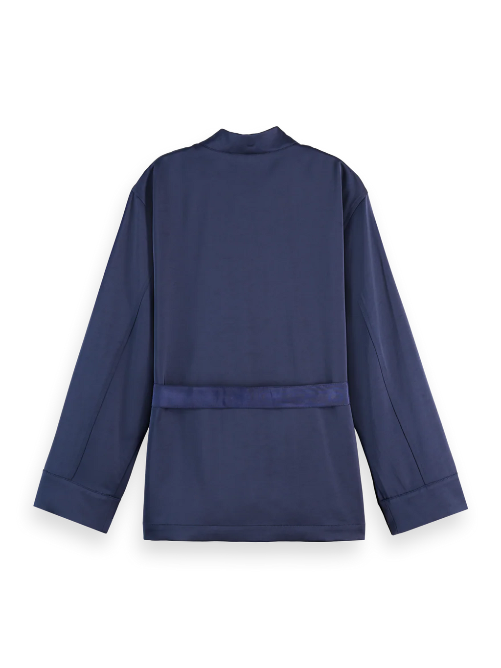 Scotch & Soda Navy Tailored Satin Blazer with Belt