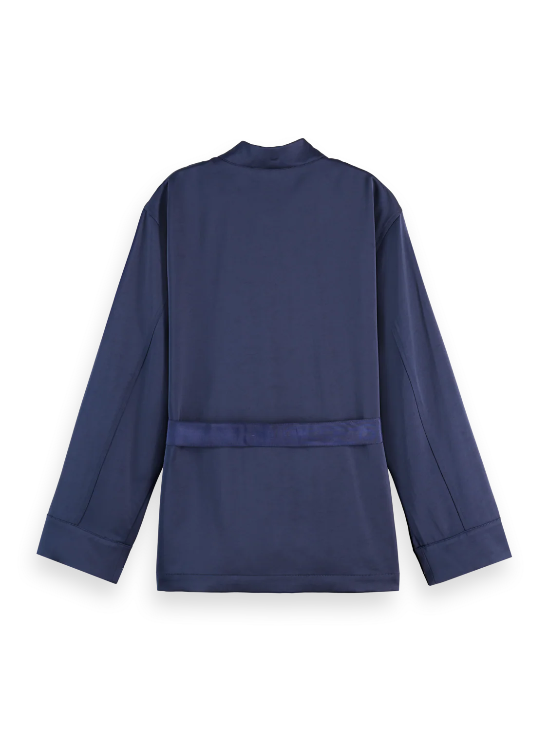 Scotch & Soda Navy Tailored Satin Blazer with Belt