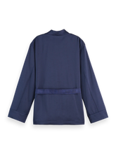 Load image into Gallery viewer, Scotch &amp; Soda Navy Tailored Satin Blazer with Belt
