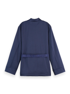 Scotch & Soda Navy Tailored Satin Blazer with Belt