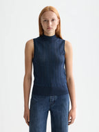 Scotch & Soda Navy Lurex Knitted Tank Top