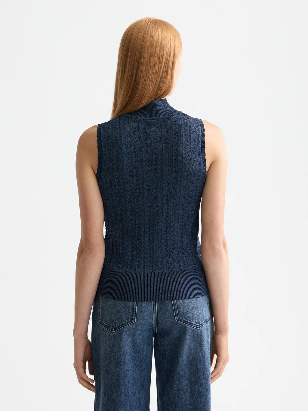 Scotch & Soda Navy Lurex Knitted Tank Top