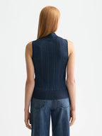 Scotch & Soda Navy Lurex Knitted Tank Top