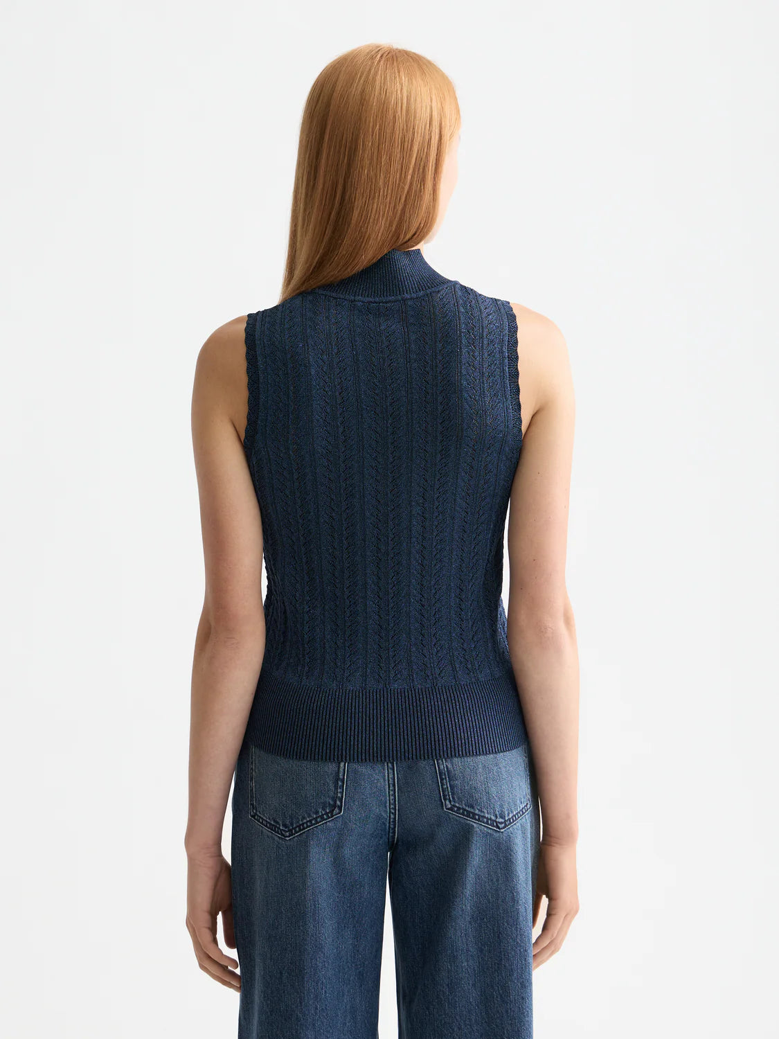 Scotch & Soda Navy Lurex Knitted Tank Top