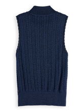 Load image into Gallery viewer, Scotch &amp; Soda Navy Lurex Knitted Tank Top

