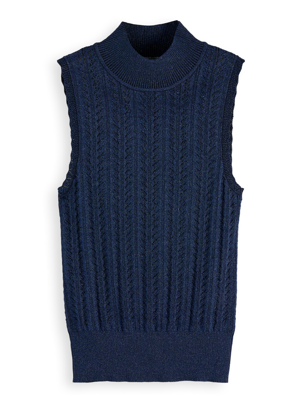 Scotch & Soda Navy Lurex Knitted Tank Top