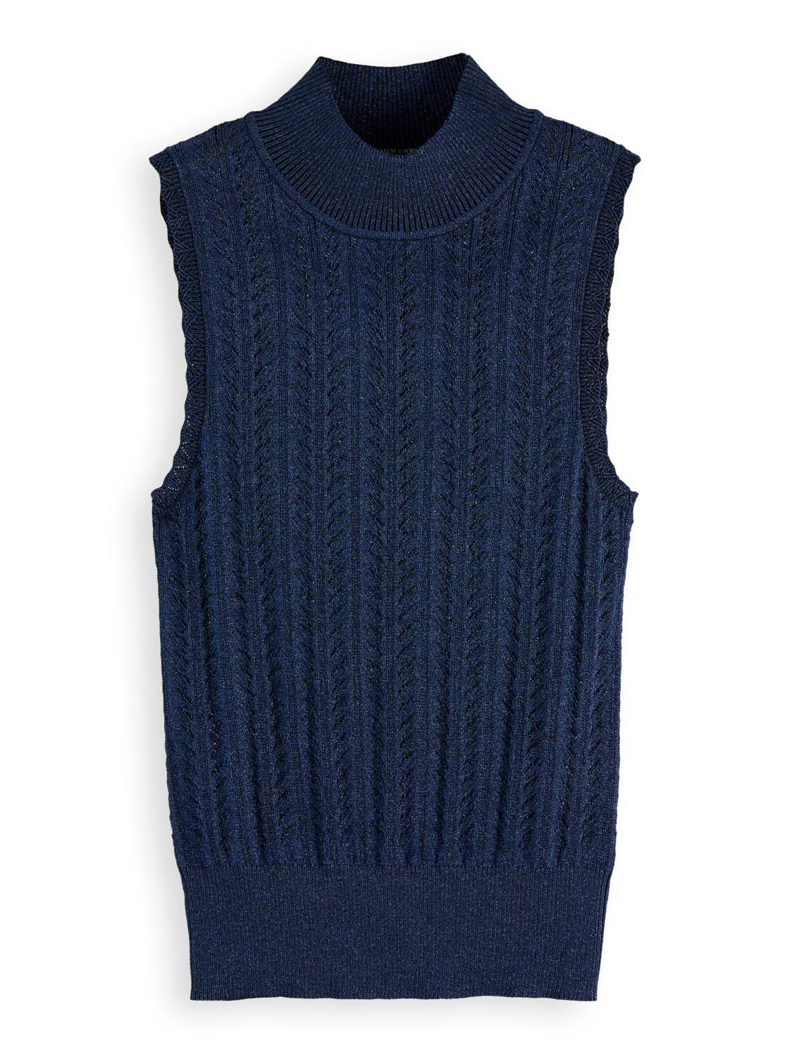 Scotch & Soda Navy Lurex Knitted Tank Top