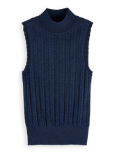 Load image into Gallery viewer, Scotch &amp; Soda Navy Lurex Knitted Tank Top
