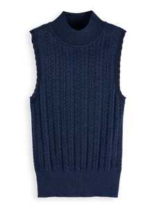 Scotch & Soda Navy Lurex Knitted Tank Top
