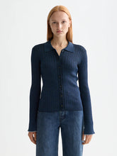 Load image into Gallery viewer, Scotch &amp; Soda Navy Lurex Fitted Cardigan
