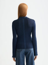 Load image into Gallery viewer, Scotch &amp; Soda Navy Lurex Fitted Cardigan
