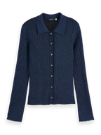 Scotch & Soda Navy Lurex Fitted Cardigan