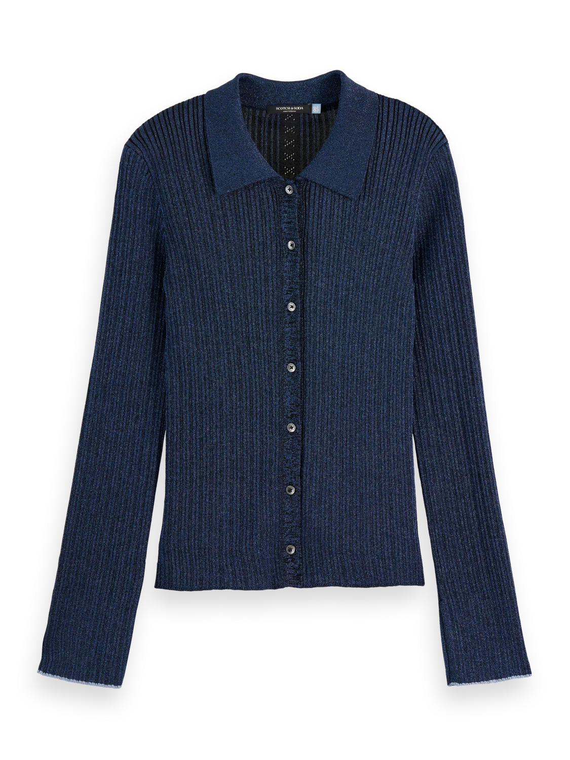 Scotch & Soda Navy Lurex Fitted Cardigan