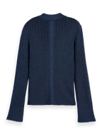 Scotch & Soda Navy Lurex Fitted Cardigan