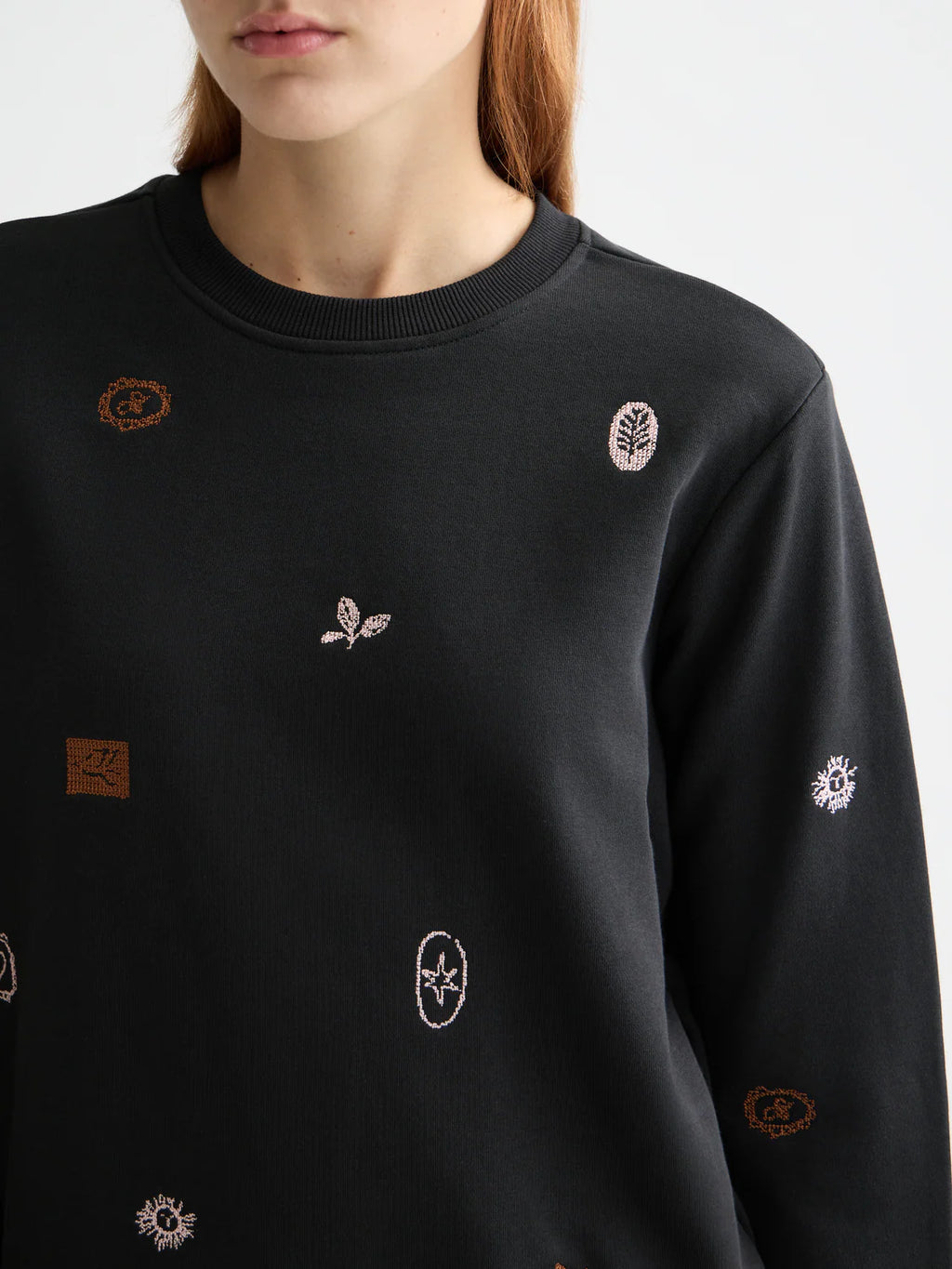 Scotch & Soda Black Sweatshirt with Embroidered Details