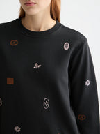Scotch & Soda Black Sweatshirt with Embroidered Details