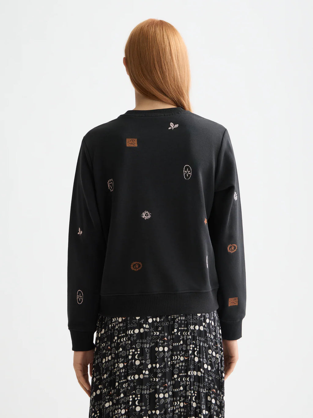 Scotch & Soda Black Sweatshirt with Embroidered Details