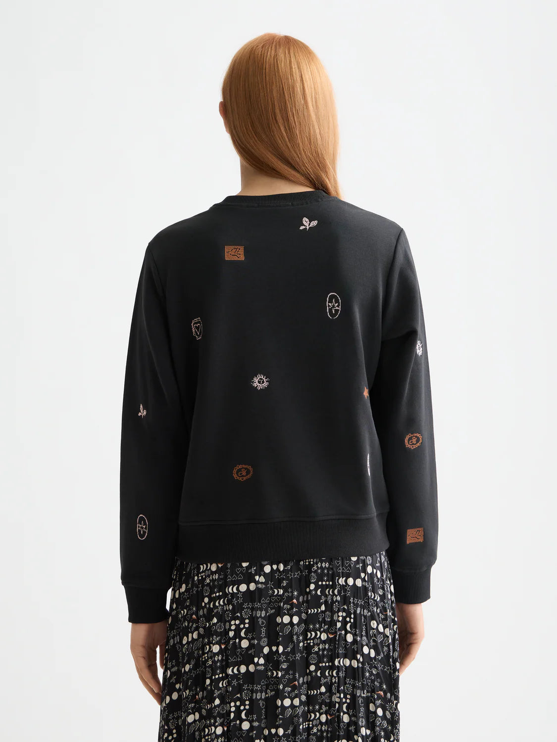 Scotch & Soda Black Sweatshirt with Embroidered Details