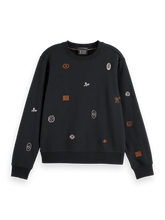 Load image into Gallery viewer, Scotch &amp; Soda Black Sweatshirt with Embroidered Details
