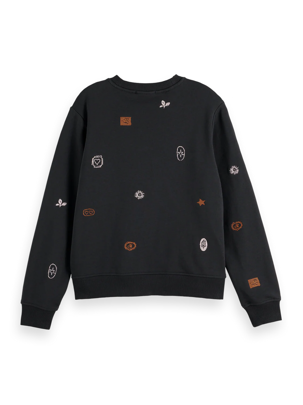 Scotch & Soda Black Sweatshirt with Embroidered Details