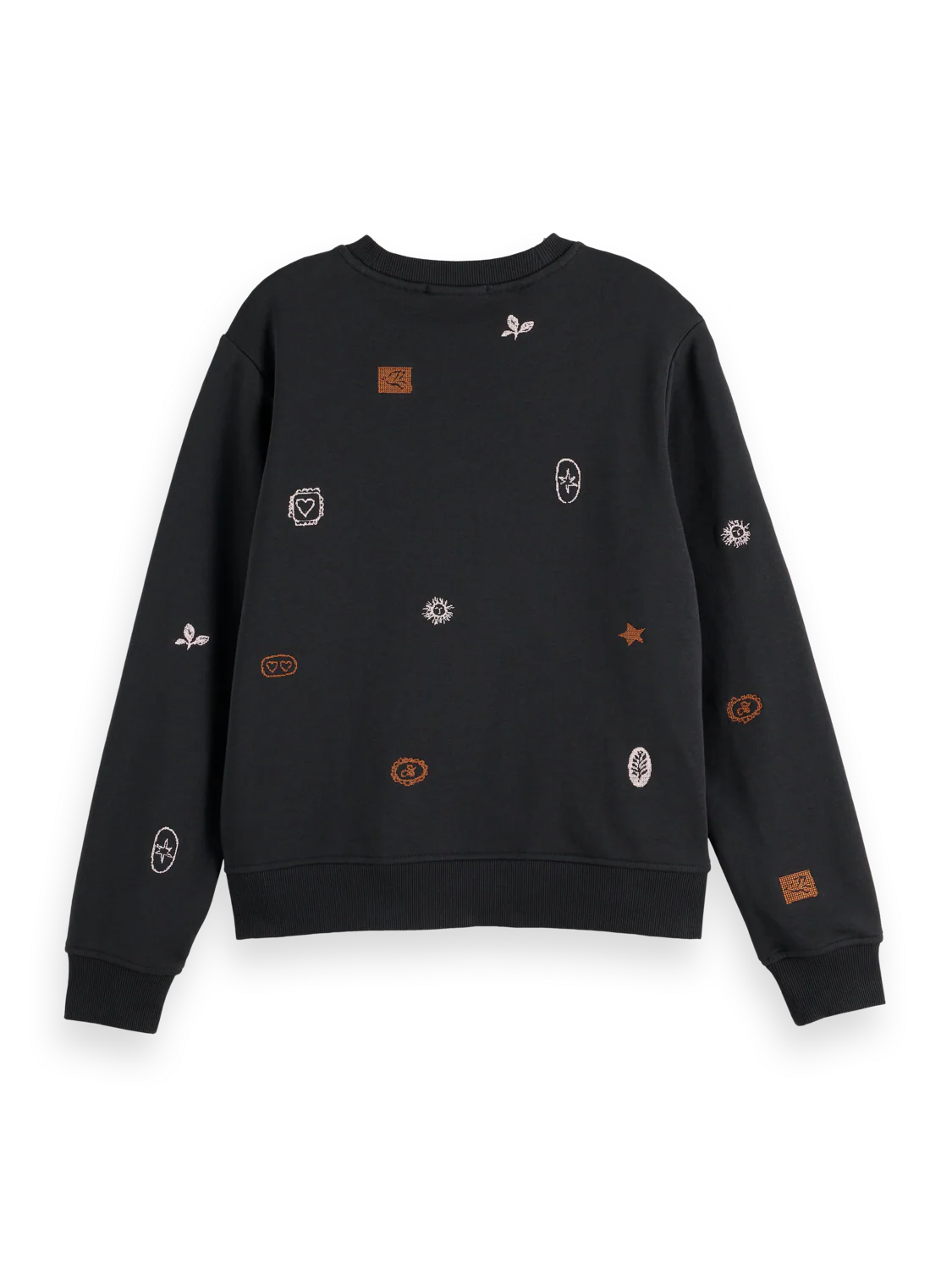 Scotch & Soda Black Sweatshirt with Embroidered Details