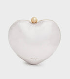 Nali Silver Heart Shape Clutch Bag