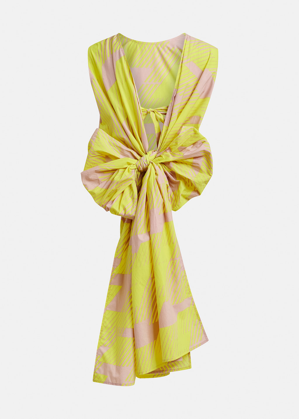 Essentiel Antwerp Neon Yellow Cotton Wrap Tie Top with Low Back