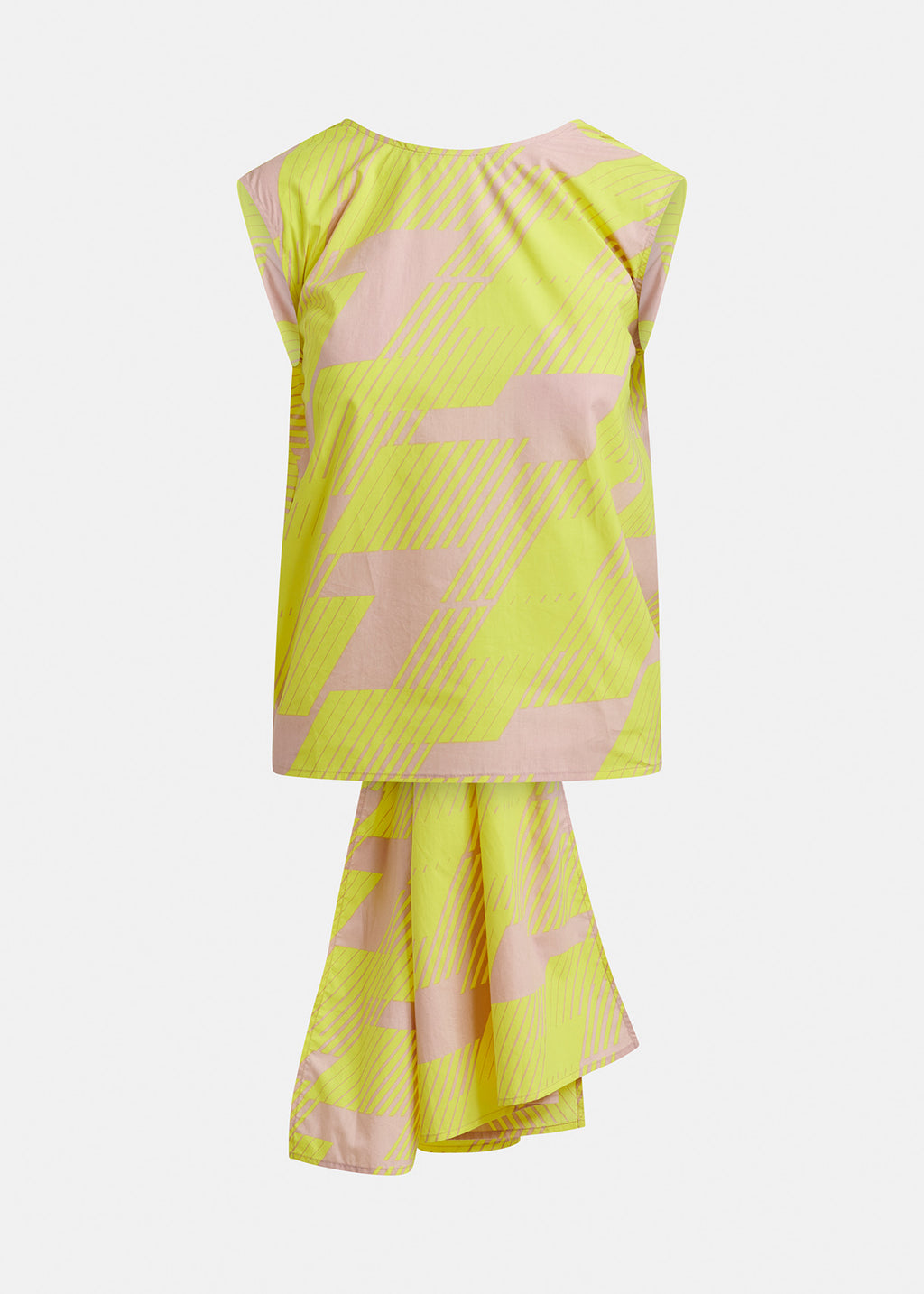 Essentiel Antwerp Neon Yellow Cotton Wrap Tie Top with Low Back