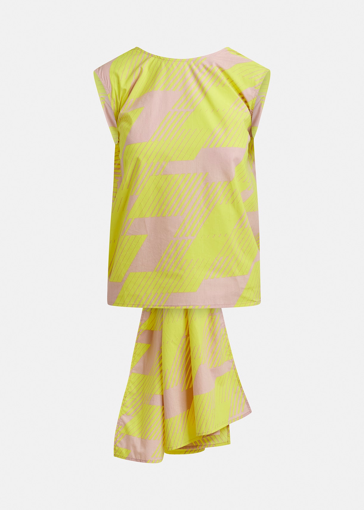 Essentiel Antwerp Neon Yellow Cotton Wrap Tie Top with Low Back