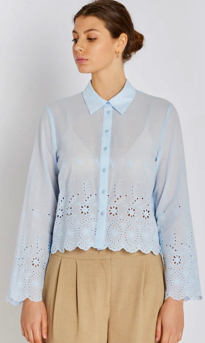 RDF Sky Blue Broderie Anglaise Shirt