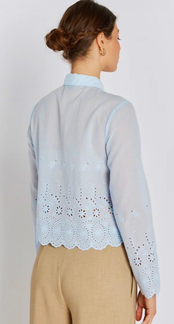 RDF Sky Blue Broderie Anglaise Shirt