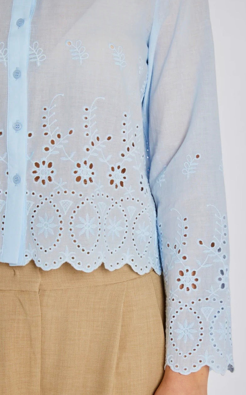 RDF Sky Blue Broderie Anglaise Shirt